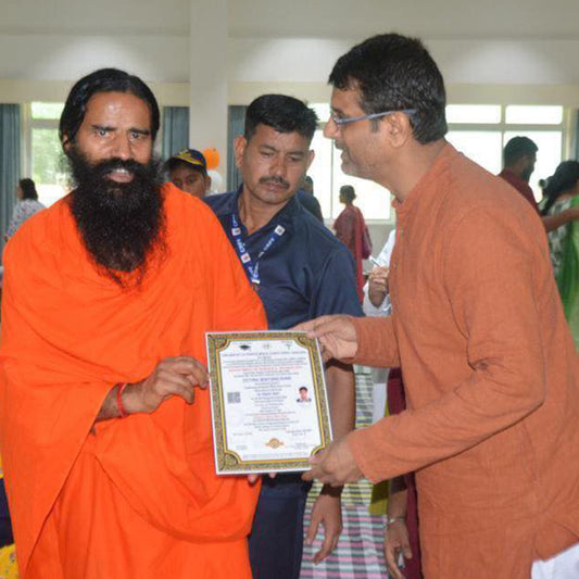 Honored by Swami Ramdev Ji – A Moment of Pride